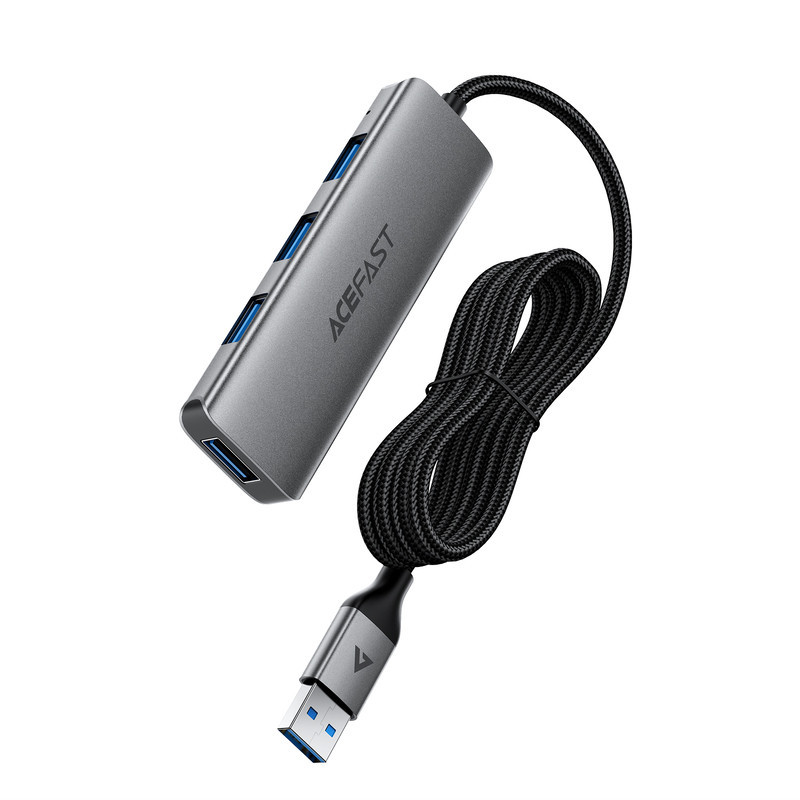 USB-хаб ACEFAST J17 USB-A  4-in-1 HUB Metal Gray Одесса - изображение 1