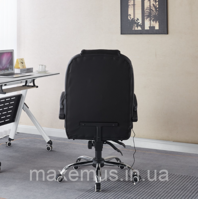 Офисное компьютерное кресло Bonro B 6 0 7 1 с массажем и подставкой для ног кресло эргономичное черное Мостиска - изображение 7