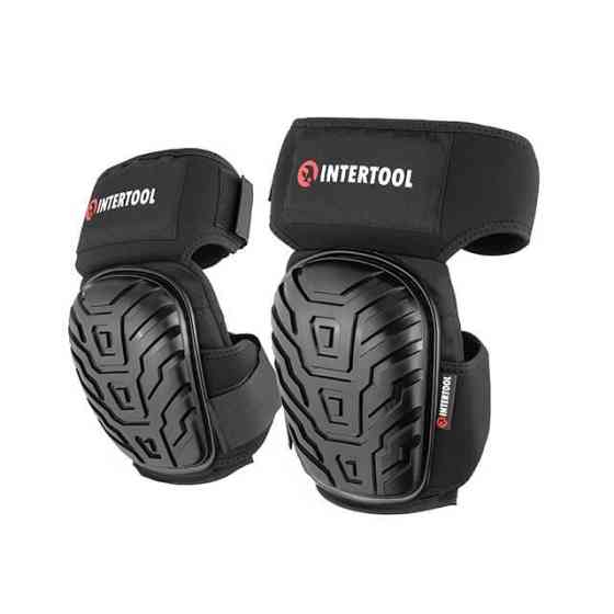 Наколенники защитные, накладки противоскользящие из ПВХ, ткань 600D, гелевые подушки, неопреновые ремни INTERTOOL SP-0054 Киев