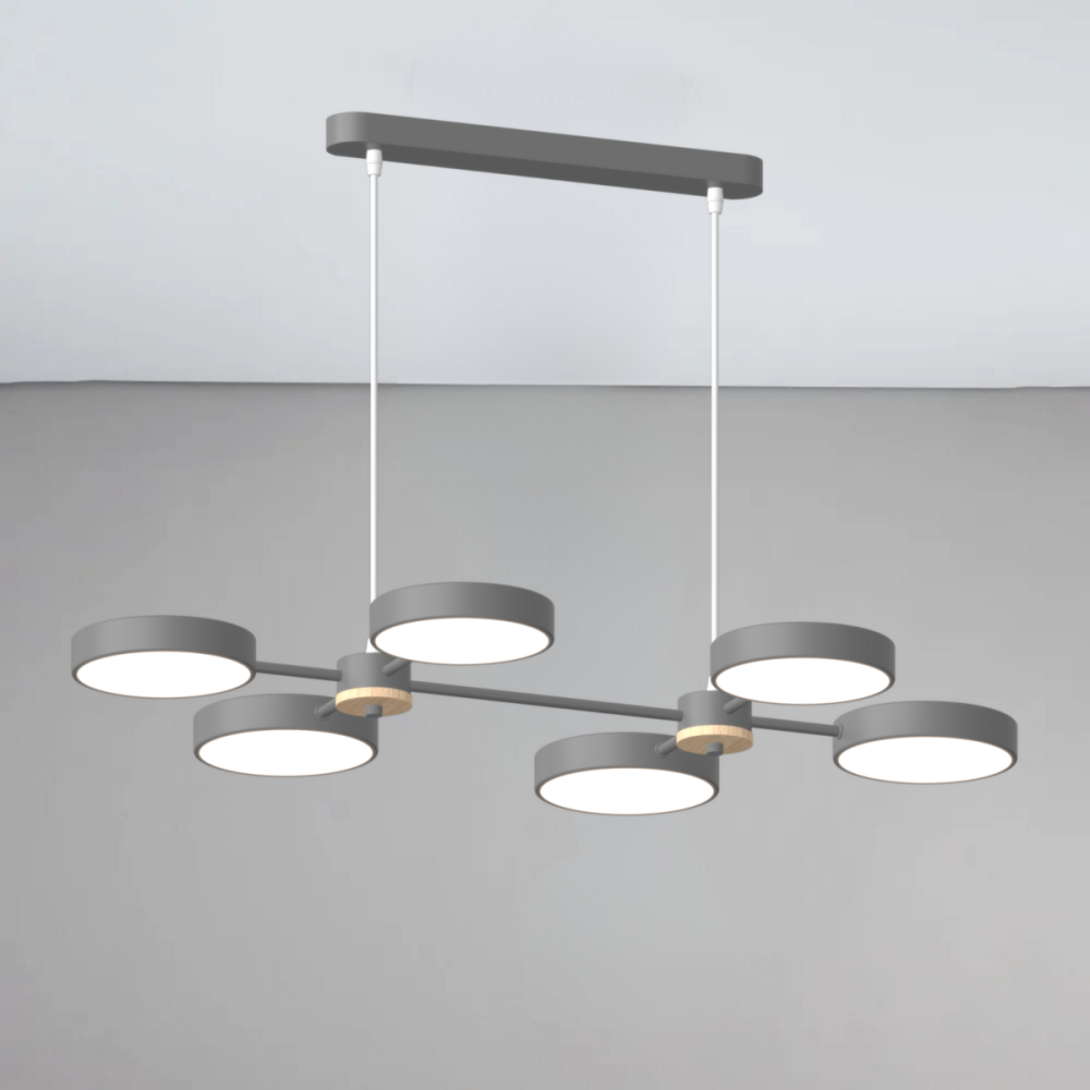 SIRIUS Люстра підвісна світлодіодна Sirius B X13284/6 GREY+WOOD сіра Киев - изображение 1