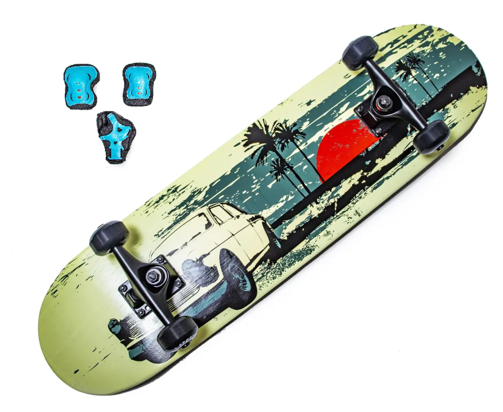 Cкейтборд с защитой Scale Sports "Malibu". Нагрузка до 90 кг Одесса - изображение 1