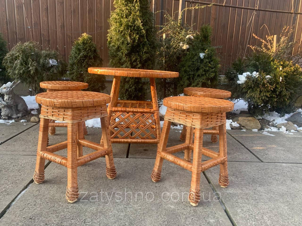 Мебель плетеная с 4 табуретками и круглым столом Киев - изображение 7