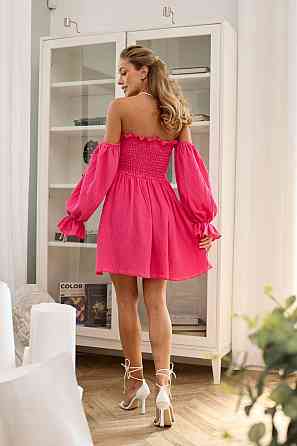 Женское стильное муслиновое легкое платье с рукавами воланами хлопок 100% Малина, 48/52 Одесса