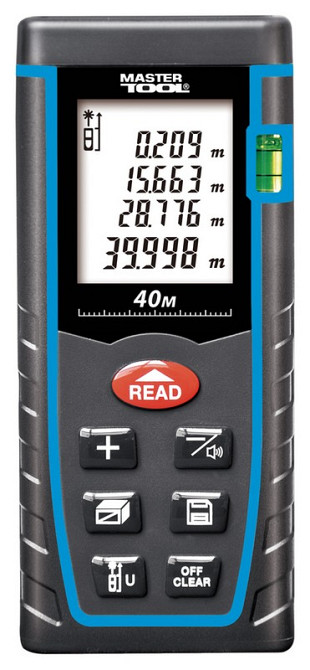 MASTERTOOL Далекомір лазерний MASTERTOOL до 40 м ±2 мм/м пам'ять 30 клас лазера I IP54 живлення Коломия - фото 6