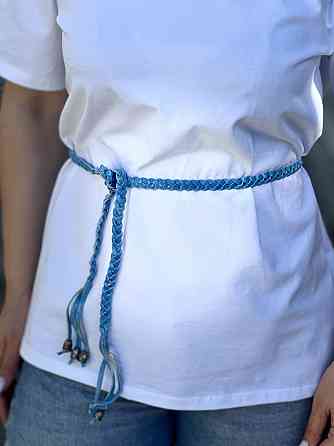 Ремінець плетений "Косичка" Блакитний Київ