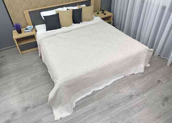 Покривало Dakota Fringe ЄВРО 200х230 см колір бежевий з білим (85-193) Київ