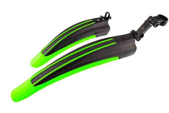 Крила велосипедні (MTB) (тюнінг) (зелені вставки, пластик) Мукачево