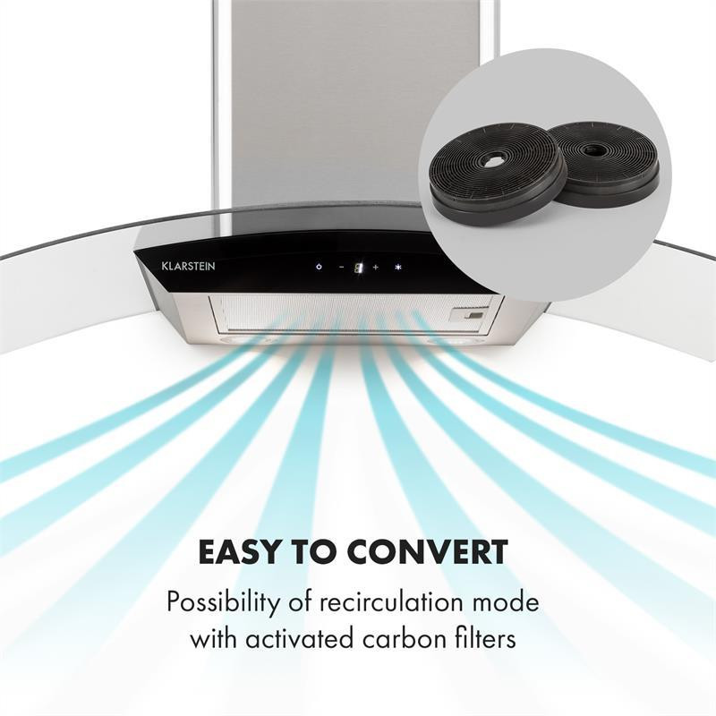 Вытяжка Gloria режим отвода воздуха 90 см 580 м³/ч RGB светодиодный стеклянный экран из нержавеющей стали Ровно - изображение 7