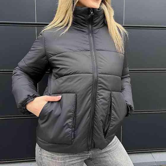 Демісезонна куртка з синтепоном "Lake" оптом | Норма і батал | Розпродаж моделі Чорний, 50-52 Київ