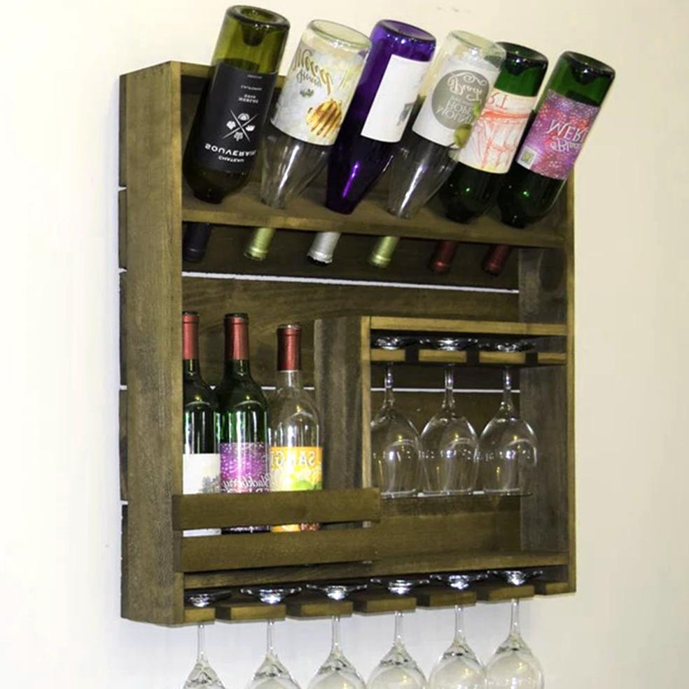 Настенная винная полка 
