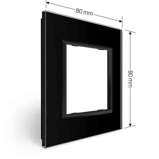 LIVOLO Рамка 1-постова LIVOLO, загартоване скло, чорна матова, 80×80 мм (VL-P7E-2BS06) Коломия