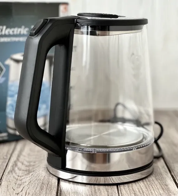 Електрочайник скляний Domotec R-7943 1.7л 1500Вт з підсвіткою та захистом від перегріву Одеса - фото 2