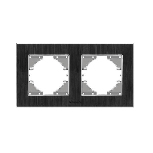 BINERA чорний алюміній Рамка горизонтальна 2-а Videx Житомир - фото 1