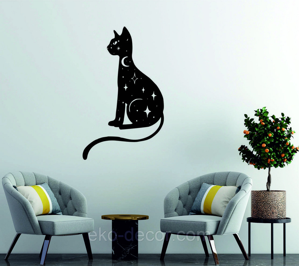 Декоративне настінне 3D Панно «Кіт» Декор на стіну з об'ємом Київ - фото 3