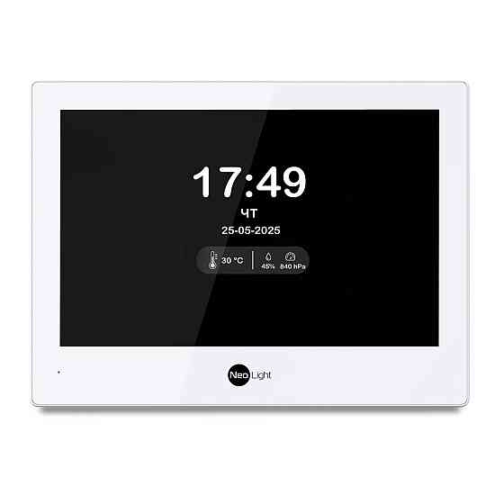 Комплект Wi-Fi IP-видеодомофон 8 дюймов NeoLight ALPHA Hybrid white и вызывной панели NeoLight Solo IPW Graphite Киев