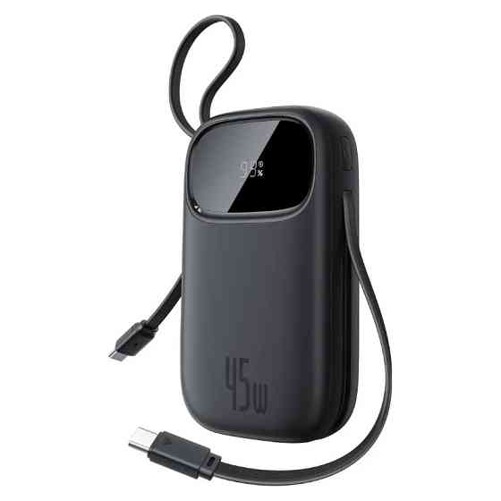 Зовнішній акумулятор Baseus EnerFill FC31 Qpow 3 Digital Display Power Bank with USB-C+iP Cables 20000mAh 45W Cosmic Black Київ