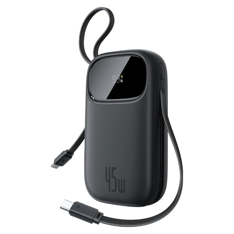 Зовнішній акумулятор Baseus EnerFill FC31 Qpow 3 Digital Display Power Bank with USB-C+iP Cables 20000mAh 45W Cosmic Black Київ - фото 1