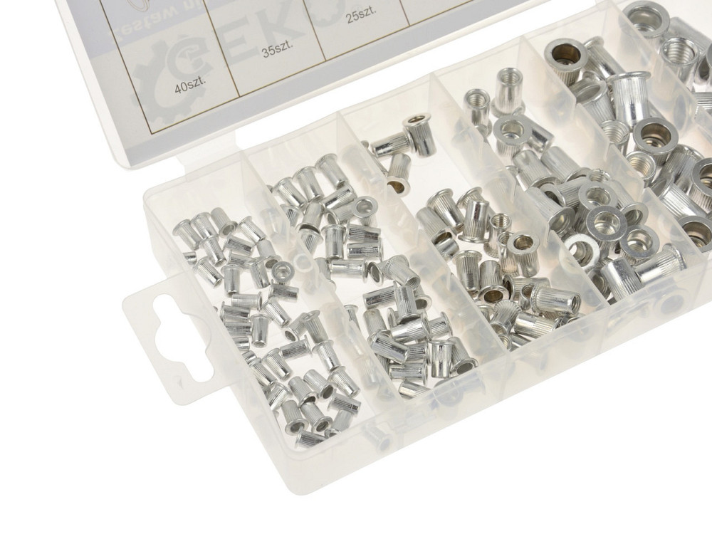 РемНабір заклепок різьбових "GeKo" алюмінієвих, комплект  6 розмірів -  150 штук Київ - фото 2