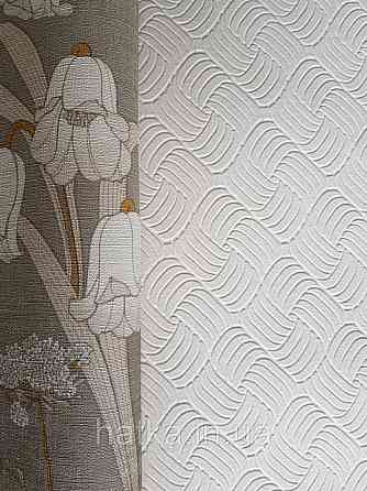 Шпалери вінілові Lutece Melody 51197306 геометрія смуги фігури структурні біло-пісочні Київ