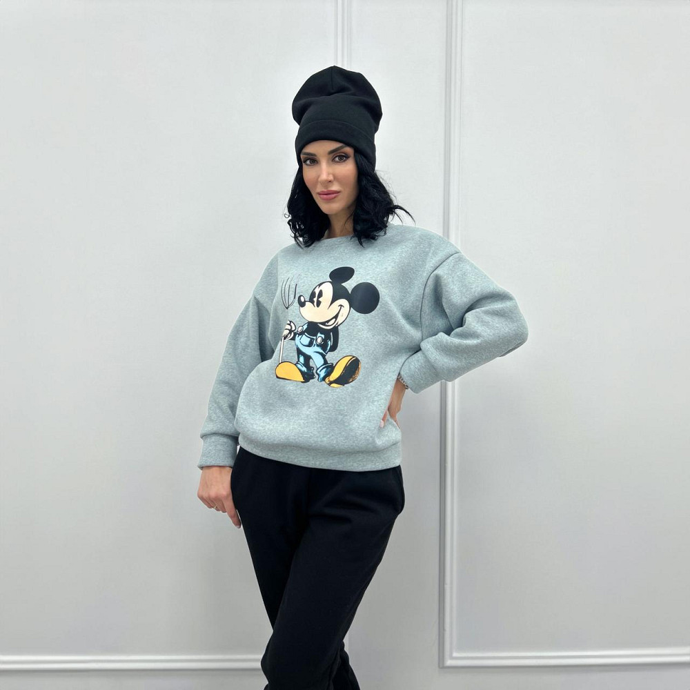 Двухцветный спортивный костюм с шапкой Minnie батал 50-52, Черный Киев - изображение 4