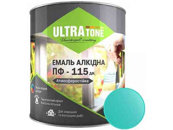 Эмаль алкидная ПФ-115 бирюзовая 2,8кг ТМ ULTRA TONE Киев