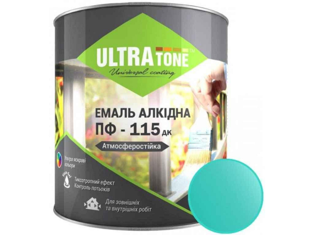 Эмаль алкидная ПФ-115 бирюзовая 2,8кг ТМ ULTRA TONE Киев - изображение 1
