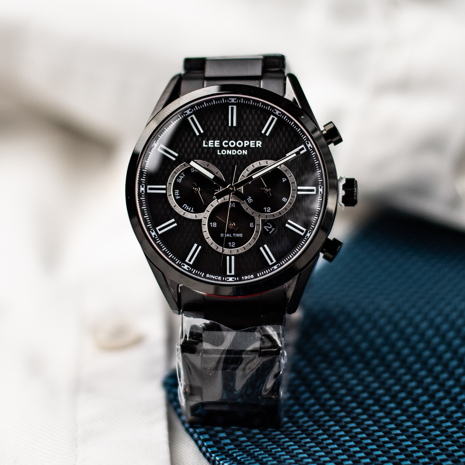 Часы мужские наручные водостойкие Lee Cooper England Midnight Black (2 ремешка) Винница - изображение 2