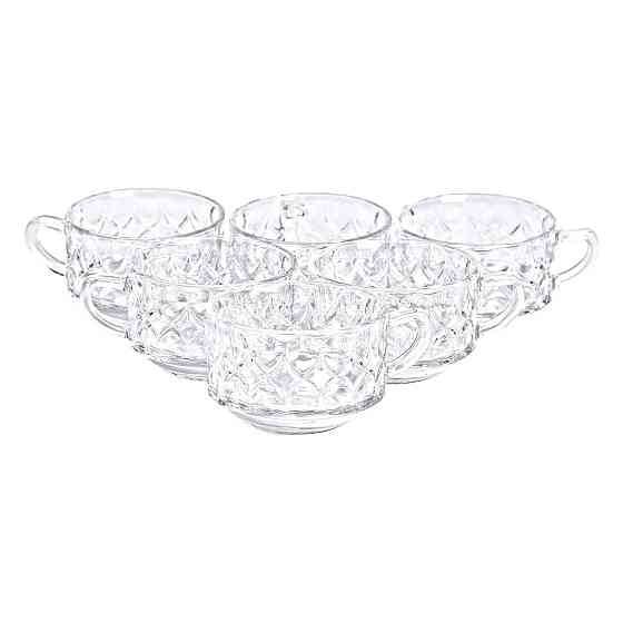 Набор чашек прозрачных 6 шт 270 мл стеклянных для чая, для кофе HP-YH-11 Киев