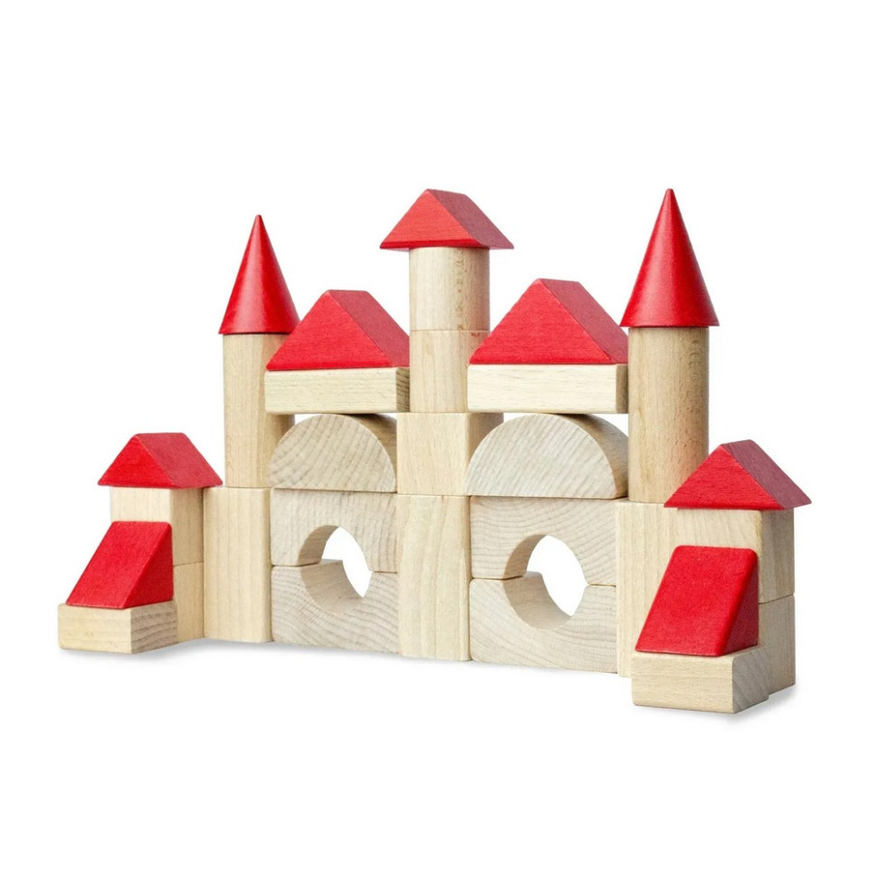 Дерев'яний конструктор "Червоні шпичаки" 900743, 31 деталь Вінниця - фото 1