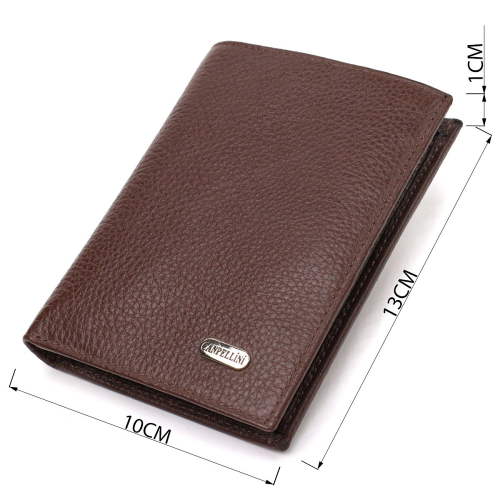 Мужской современный кошелек вертикального формата из натуральной кожи CANPELLINI 21756 Коричневый Киев - изображение 8