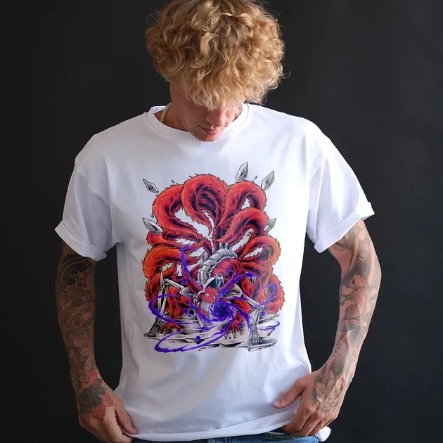 Футболка для подростка мальчика с принтом Наруто Кіборг Дев'ятихвостий Размер 160 Anime10036 Днепр - изображение 4