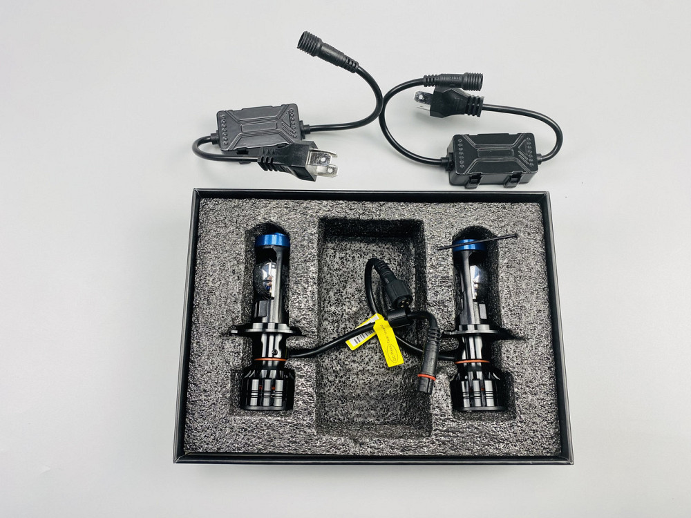 Світлодіодна лампа. (цоколь H4) (к-кт 2 шт) 12V-36V 80W set LED + лінза + чітка світлотінева межа, Мукачево - фото 10