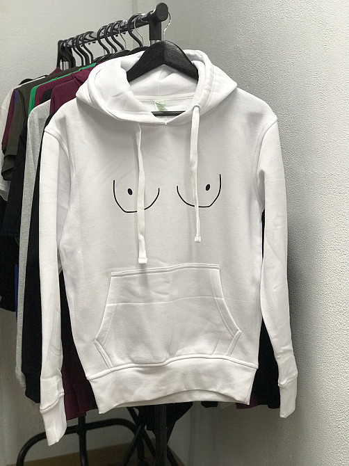 Жіноча толстовка/ худі unisex з принтом грудей. Чернівці - фото 1