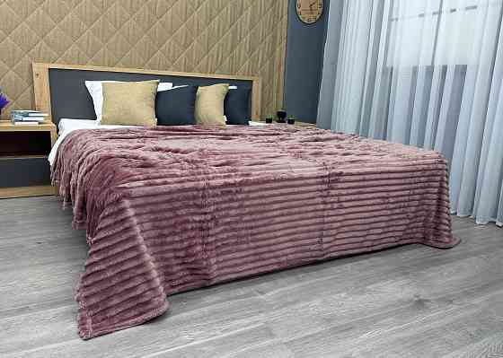 Плед-покривало смужка Шарпей 200х225 см (+-10см) Темно-пудровий (87-152) Київ