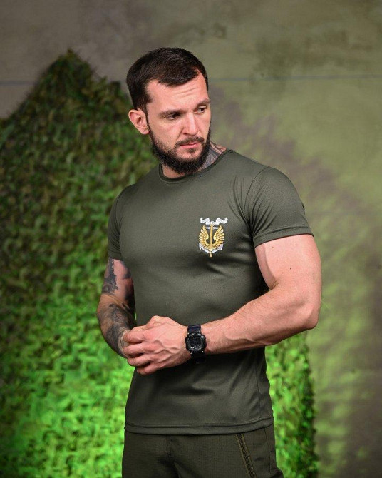 Тактическая потоотводящая футболка вірній oliva ПП7718 Одеса - фото 3