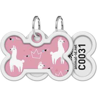 Адресник для тварин WAUDOG Smart ID з QR паспортом "Лами", кістка 40х28 мм (0640-0217) Вінниця