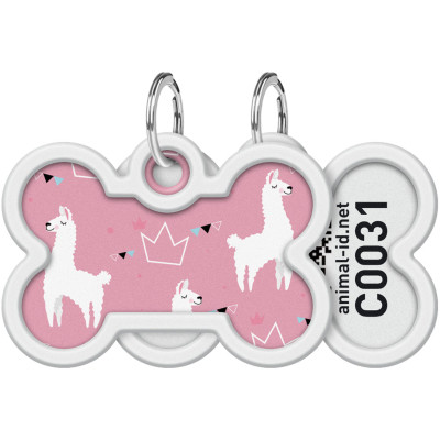 Адресник для тварин WAUDOG Smart ID з QR паспортом "Лами", кістка 40х28 мм (0640-0217) Вінниця - фото 1