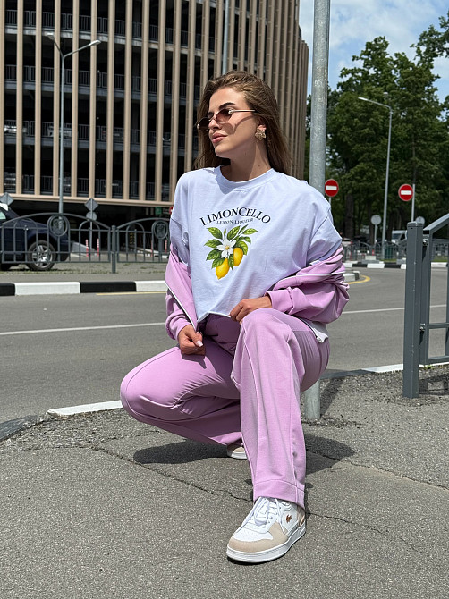 Футболка укороченная женская с лимонами Білий 50/52 Харьков - изображение 1