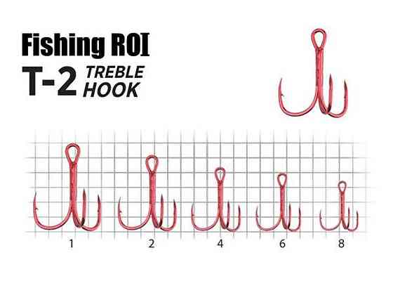 Гачок потрійний №8 T-2 RED (5шт/уп) арт.33-04-008 ТМ FISHING ROI Київ