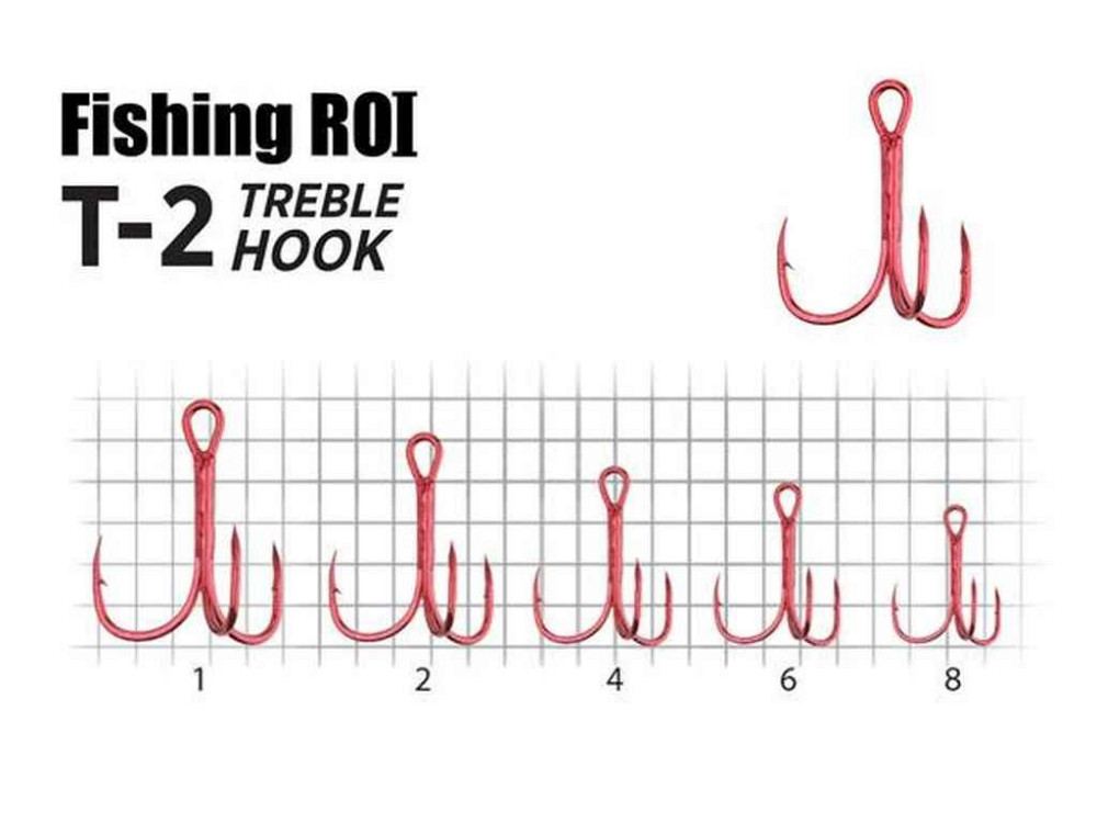 Гачок потрійний №8 T-2 RED (5шт/уп) арт.33-04-008 ТМ FISHING ROI Київ - фото 1