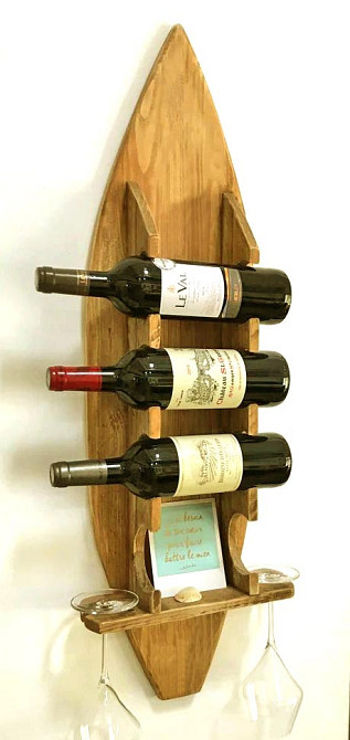 Настінна винна полиця "Кобе" сієна Миколаїв - фото 1