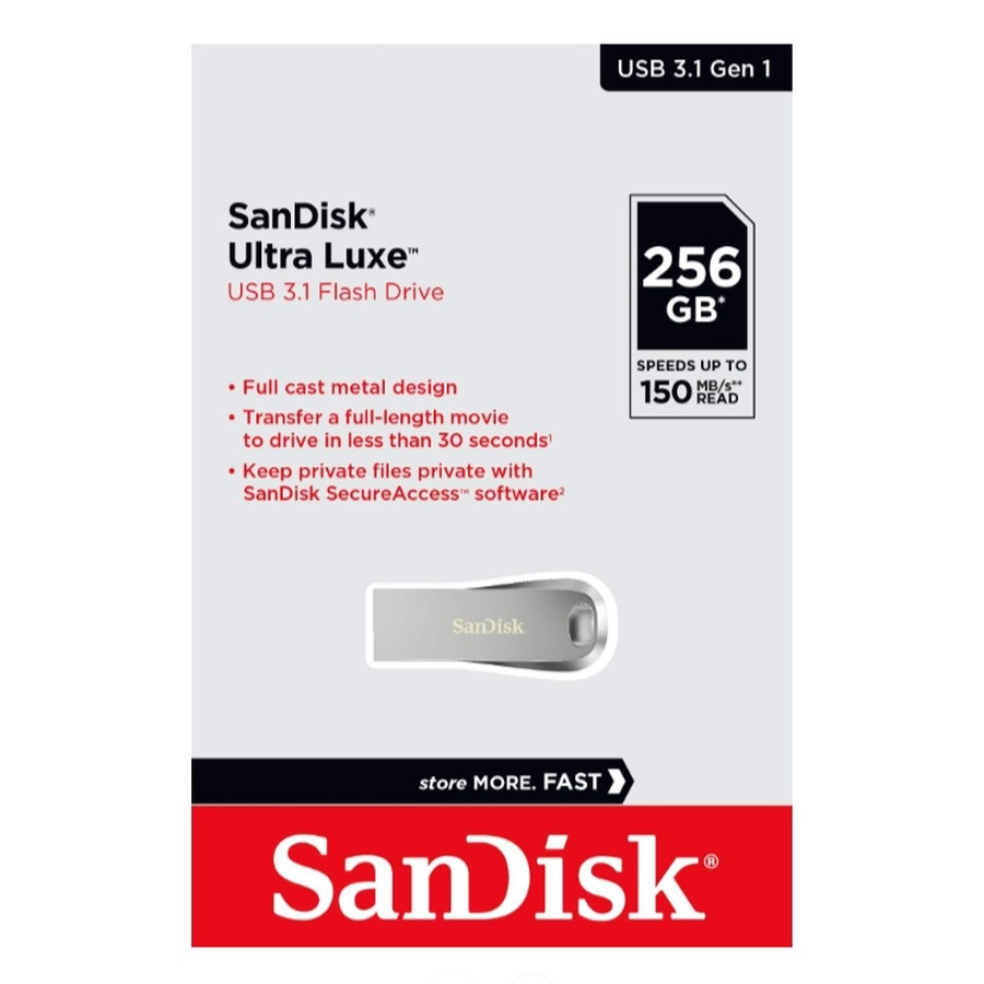 Флеш-накопичувач SanDisk USB 3.1 Ultra Luxe 256Gb (150Mb/s) Київ - фото 2