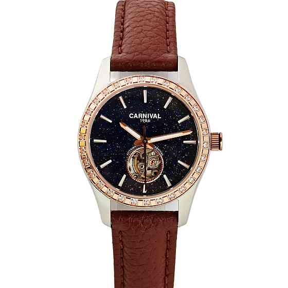 Годинник жіночий механічний Carnival Lady Elite Leather Classic (2 ремінці) Київ