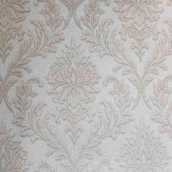 Обои виниловые на флизелине Rasch Raymond 1.06х10 вензель структурный золотистые на голубом 957006 Киев
