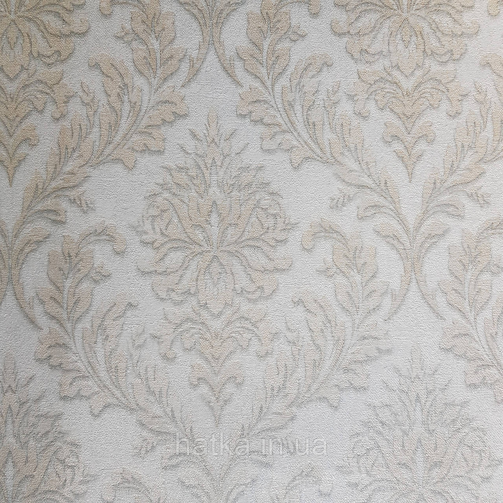 Обои виниловые на флизелине Rasch Raymond 1.06х10 вензель структурный золотистые на голубом 957006 Киев - изображение 4