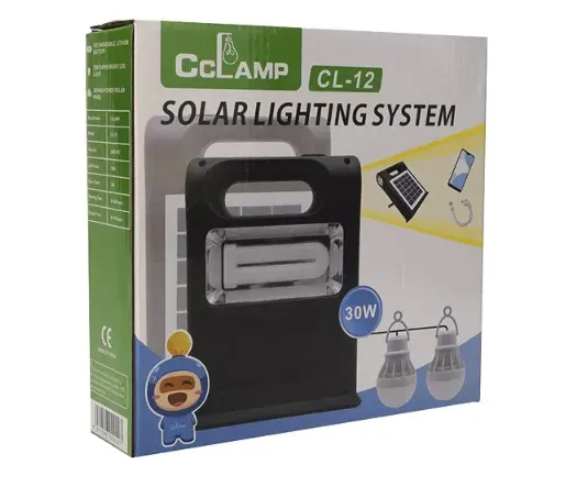 Сонячна зарядна станція + LED ліхтар Cclamp CL-12 30W з лампочками + Power Bank Київ