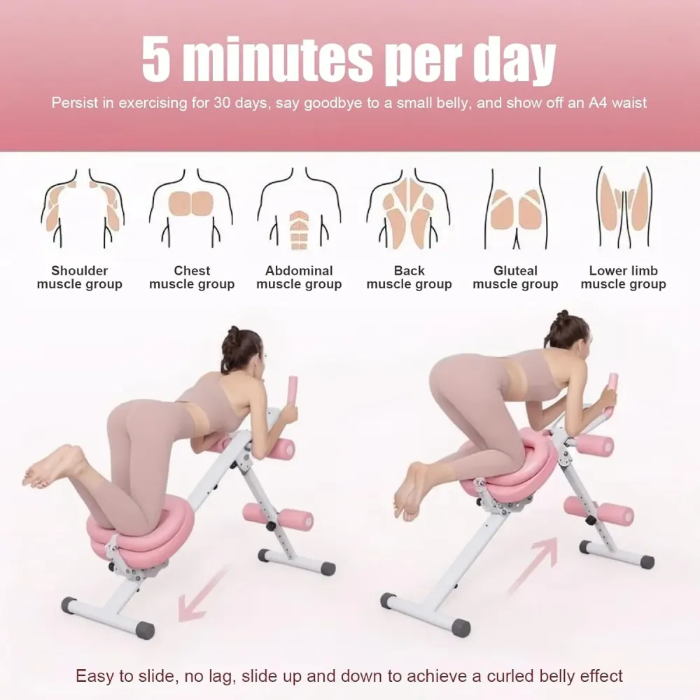 Тренажер напольный (myj) для пресса и ног, с резинками MM3000 Розовый Коломия - фото 4