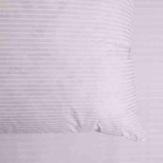 Подушка зі штучного лебединого пуху YouStar Тік смужка - пружна 50x50 см (Білий) з сумкою-чохлом Суми