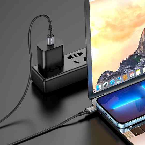 Кабель BOROFONE BX83 Type-C to Type-C Famous 60W silicone charging data cable Black Одеса