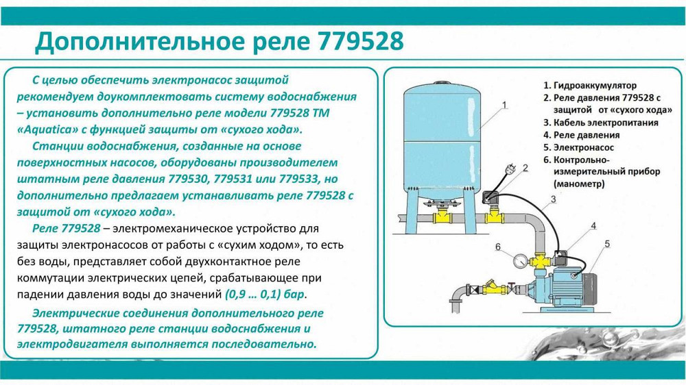 Реле сухого ходу допоміжне 0.9-0.1 бара (гайка) AQUATICA (779528) Київ - фото 4